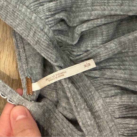 FREE PEOPLE grey ruffled tank - Picture 2 of 2